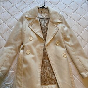 Jou Jou Cream Pea Coat for Women